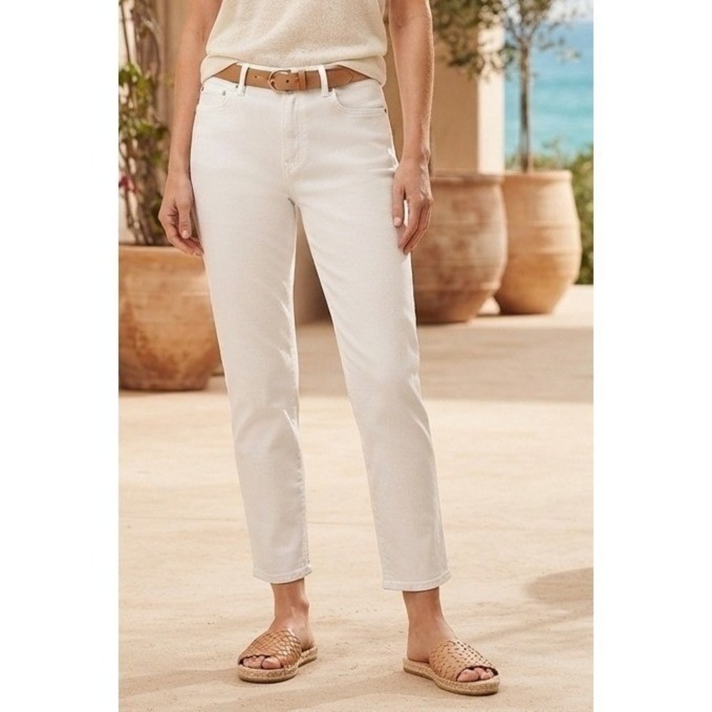 Lauren Ralph Lauren Skinny Ankle Jeans Women 14 Midrise White Minimalist Stretch